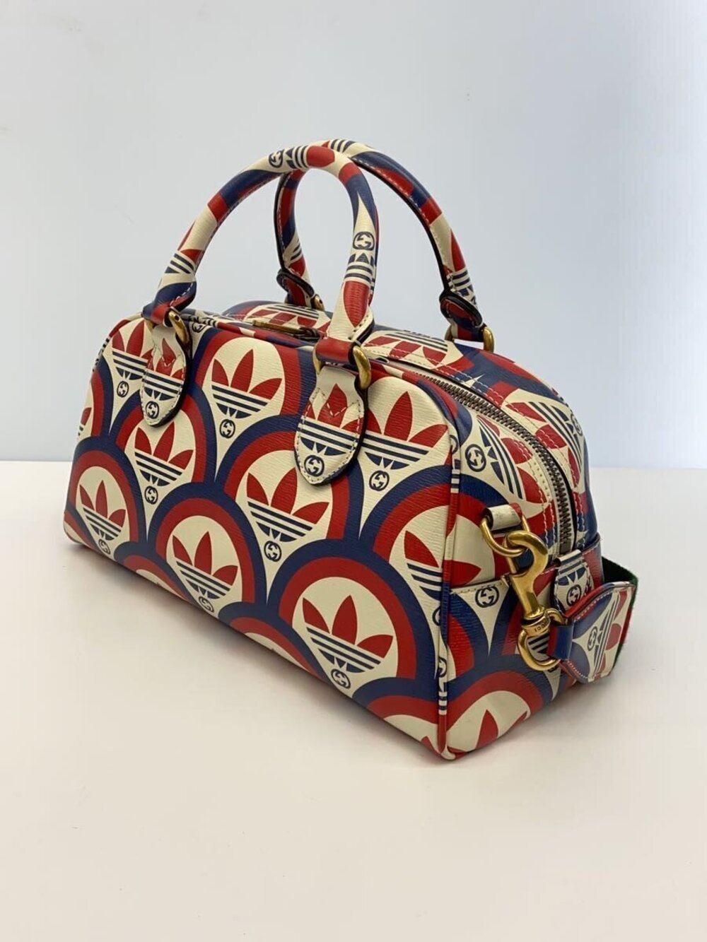 Gucci G Bag Duffle Leather Interlocking Black